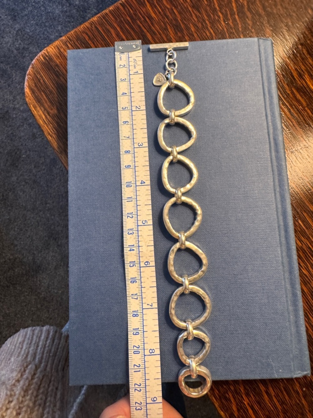 Silpada hammered sterling silver large link 9” adjustable bracelet - Picture 3 of 5